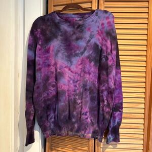 Pact Purple Tie-Dye Women's Sweater organic cotton XX-Large crew neck